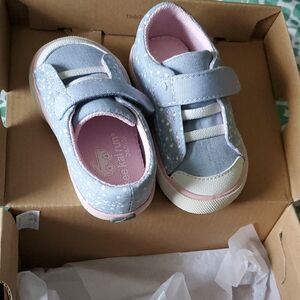 See Kai Run Light Blue and Pink Toddler Canvas Sneakers